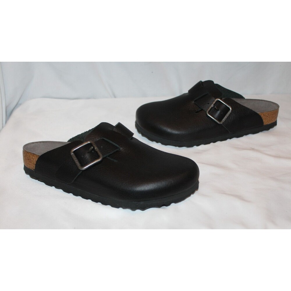 Birkenstock Men's Boston Wire Buckle Wood Roast Black Clogs Sandals EU 42 Reg